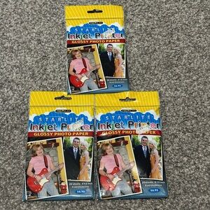 Inkjet Printer Glossy Photo Paper Set of 3 NEW Vintage